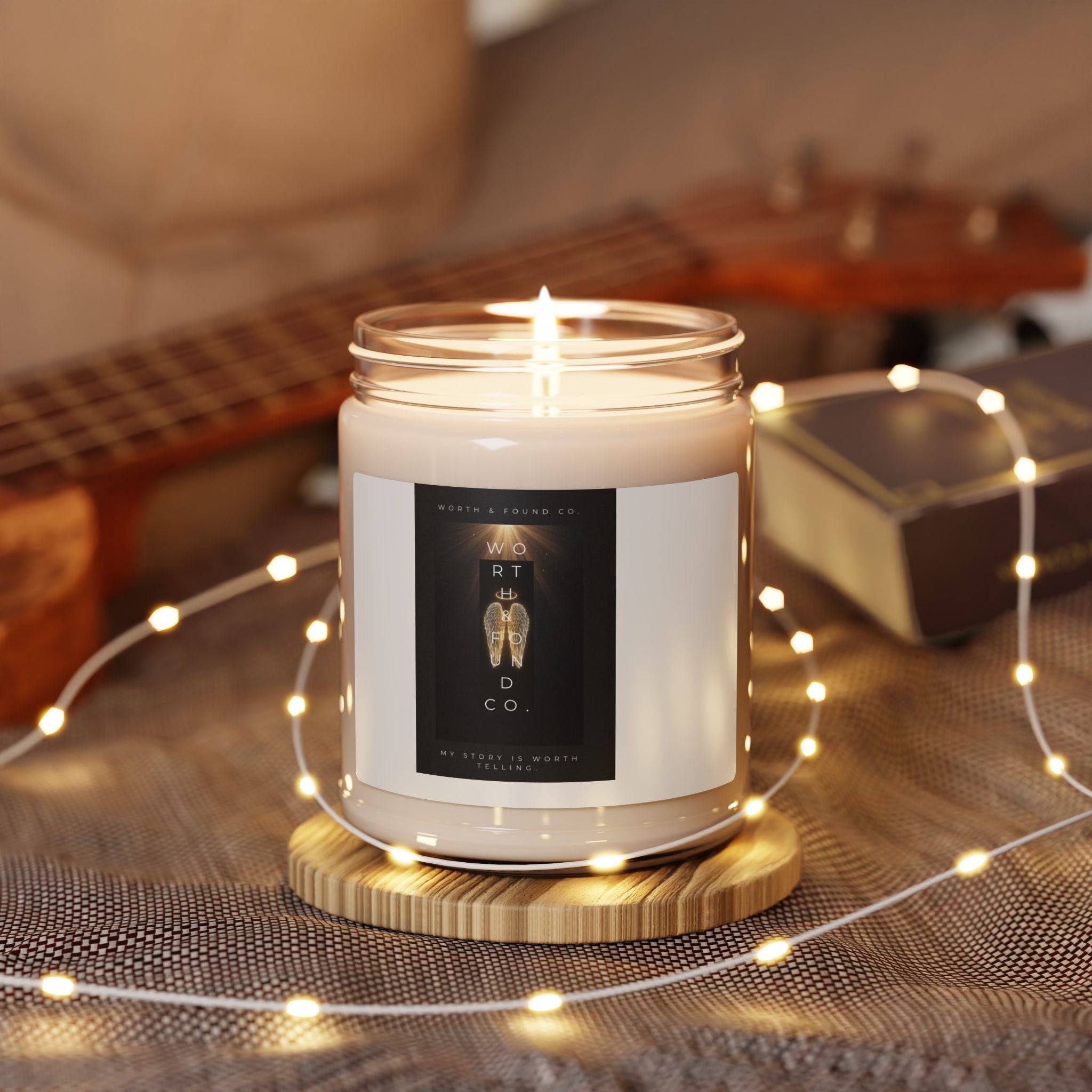 9oz Scented Soy Candle — Warm Amber & Vanilla Jar Candle (Hand-Poured)