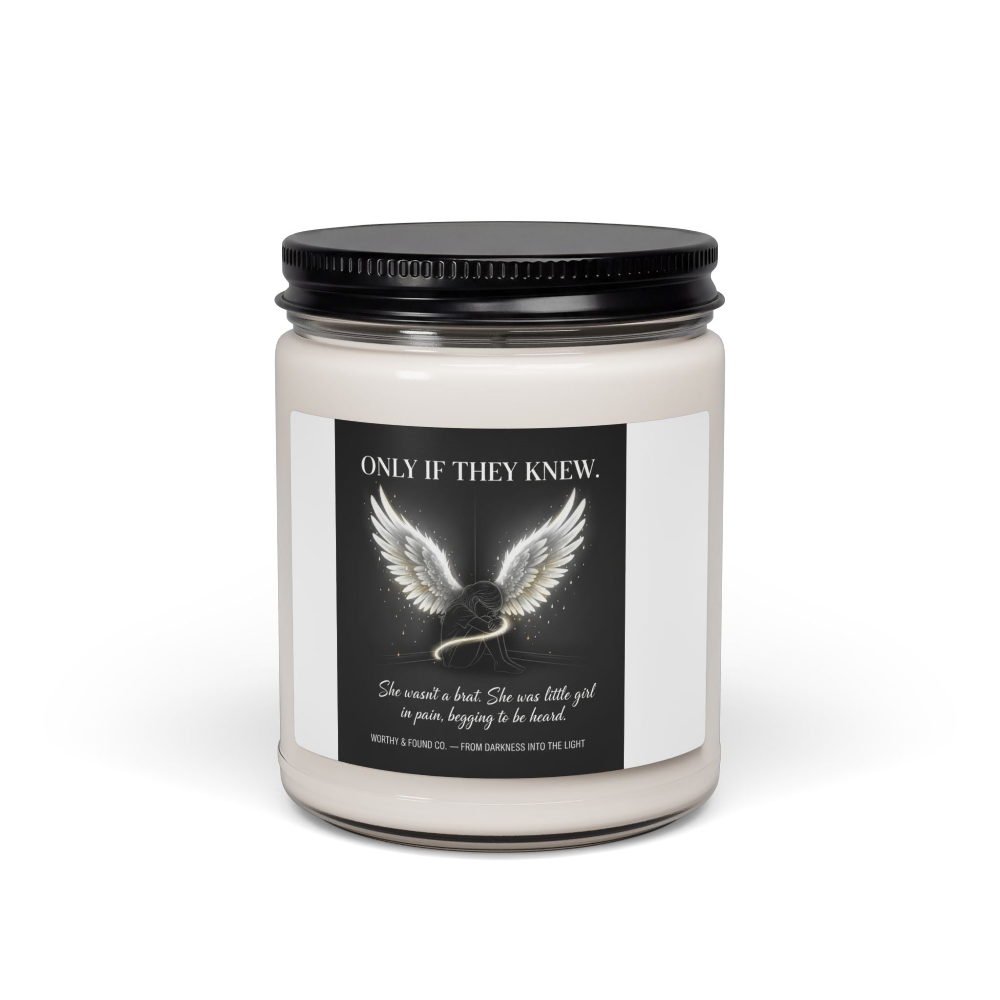 Scented Soy Candle – "Only If They Knew" Angel Wings Memorial Candle (9oz)