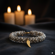 Heartbeat Bracelet Angel Wing Edition — dark luxury product photo